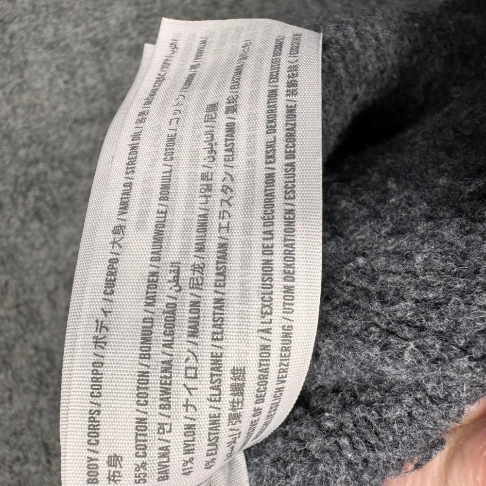 Abercrombie & Fitch Polo Sweater Mens Large Gray Cable Knit Oversized 12050419 - Picture 7 of 8